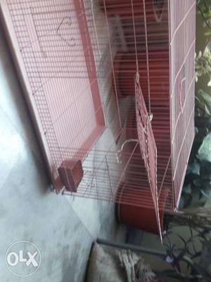 Pink cage with detachable tray
