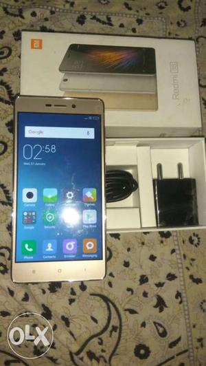 Redmi 3s golden colour 3 32gb ram 1year old mint