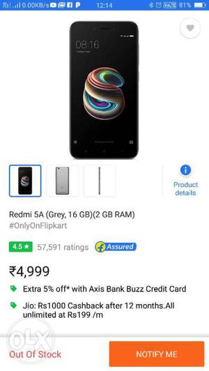 Redmi 5A GREY sealed pack with 12 month warranty.