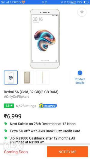 Redmi 5a sealed pack... 12 month warranty