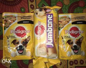 Three Pedigree Dog Food Packs