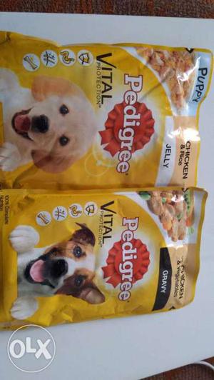 Two Pedigree Jelly And Gravy Packs