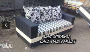 White And Black Zebra Print Couch