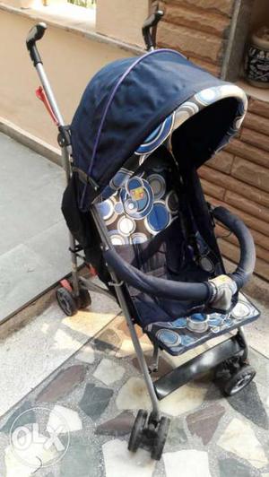 Baby's Blue And Gray Umbrella Stroller