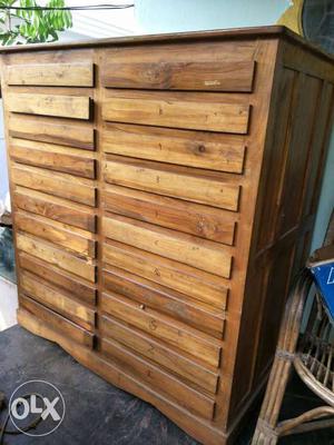 Brown Wooden 5-drawer Tallboy Dresser