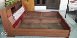 Double Bed with bottom box and head rest box made