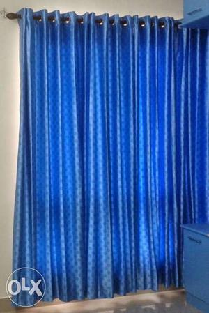 Fabric Curtains with lining + Rose Wood Rods Size: 7 feet