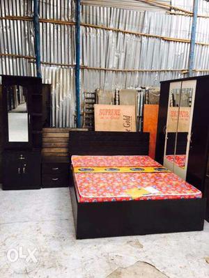 Full Bedroom set hydrolic box bed with 1 side