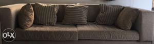 Gray Padded Tuxedo 2-seat Sofa
