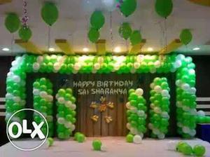 Green And White Balloons