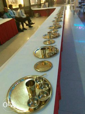 Round Stainless Steel Tray With Cups