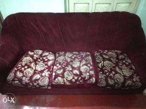 Sofa Set (Red, soft, velvety)