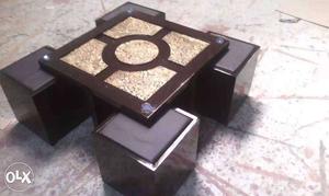 Wooden Coffee Table with 4 seating