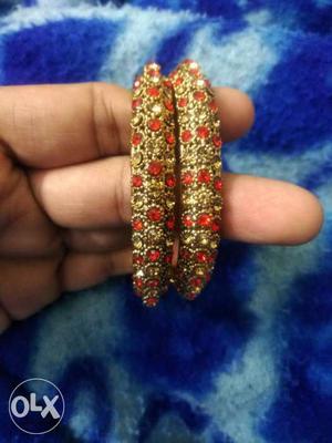 2 New golden and red bangles