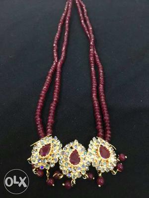 Absolutely new ruby onyx beaded necklace with