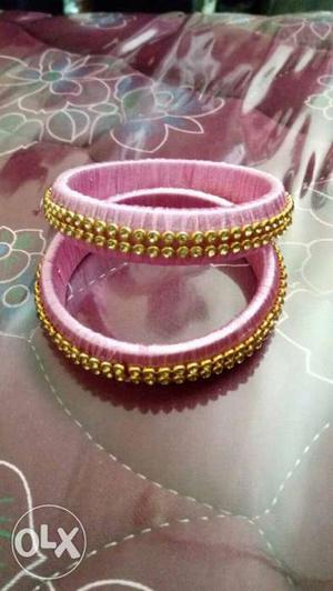 Baby pink sill thread bangles. Size 2-4. Hurry!!