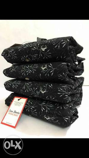 Black And Gray Floral Textile shirt