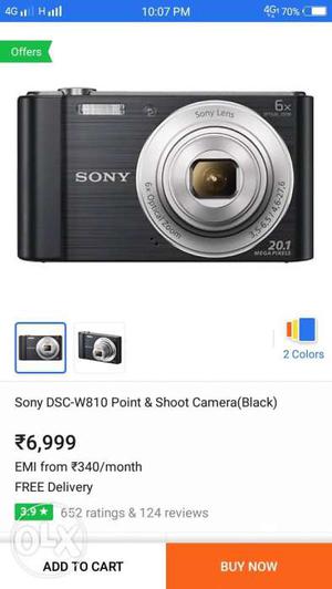 Black And Silver Sony Digital Camera