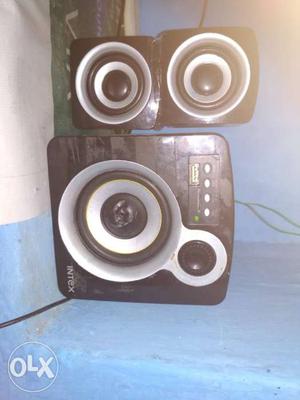 Black Intex 2.1 Channel Speaker