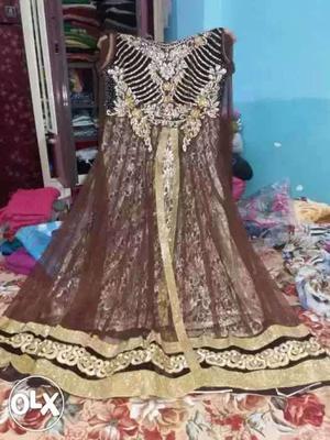 Brown And Beige Traditional Dress