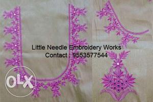 Brown And Pink Little Needle Embroidery Works