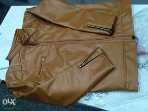 Brown Zip-up Jacket With Chest Pocket