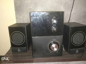 Circle brand speakers with wooden woofer great