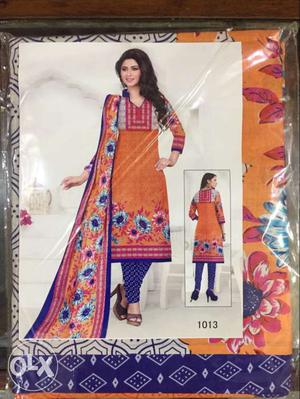 Cotton unstchied dress mtrls 2 pc salwar & top