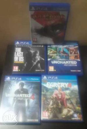 Four Sony PS4 Game Cases