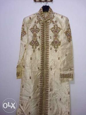Gold Sherwani Traditional Dress