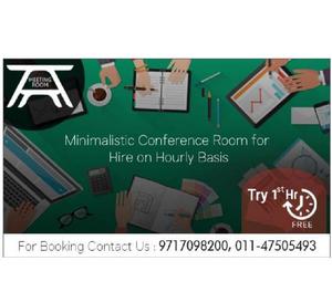 Minimalist Conference room for hire on hourly basis