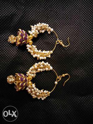 Pair Of Gold-color Hook Earrings