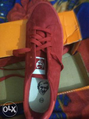 Pair of size 10 Red SmithLow-top Sneakers..one Time use