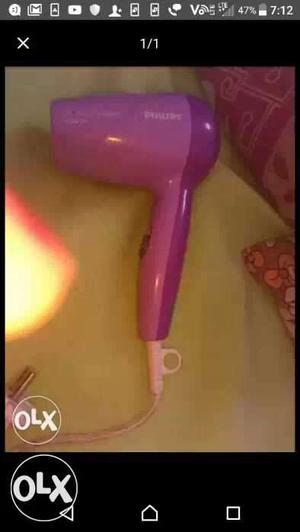 Pink And Purple Philips Corded Hair Dryer
