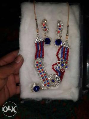 Red And Blue Beaded Necklace