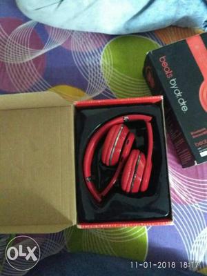 Red Beats By Dr. Dre Wireless Headphones With Box