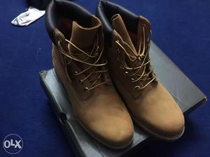 Timberland Pair Of Brown Leather Work Boots