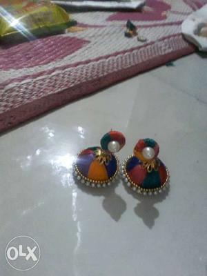 Two Multicolored Jhunka Earrings