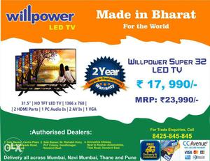 Willpower 32" LED TV with free IBall Soundbar