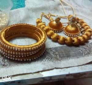 Women's Brown Necklace Set With Bracelet