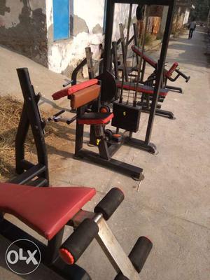 Black And Red Exercise Gym Equipment