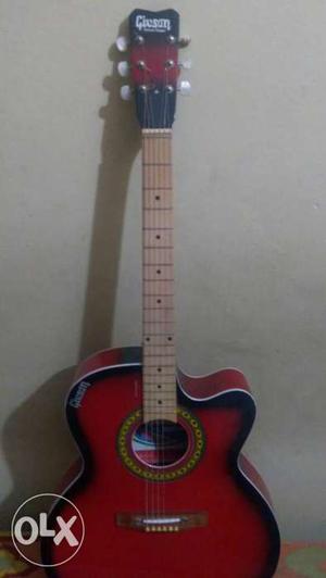 Cutaway Red Burst Gibson Acoustic Guitar