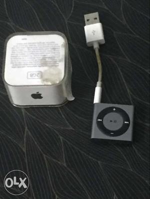 Grey IPod Shuffle 4th Gen With Case And Cable