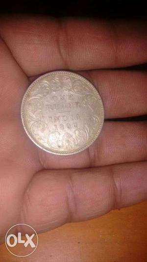 One rupee VICTORIA EMPRESS silver coin... more