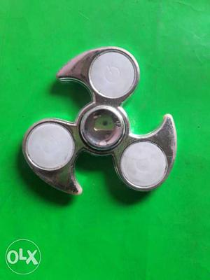 Silver-colored And Gray Fidget Tri-spinner