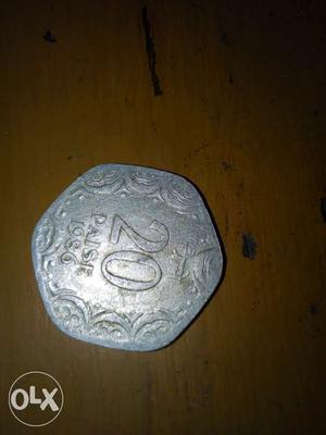 Two 20 paisa coin of . two coin