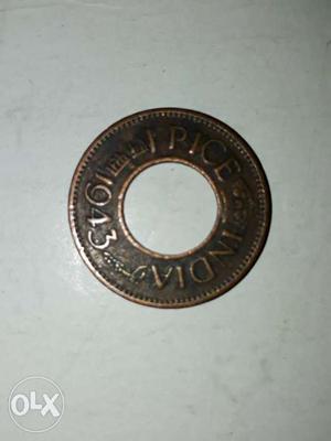 Very Rear 1 Paisa Above 75 Year's Old Copper Made