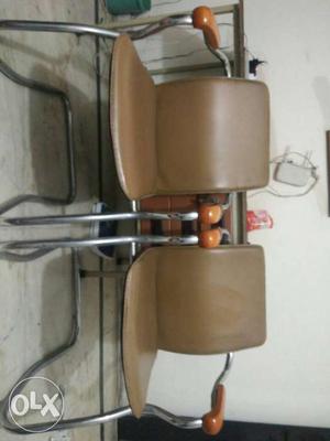 2 pcs Leather-cushioned Armchair. Nicely maintained. 