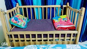 Baby's Brown Wooden Convertible Crib
