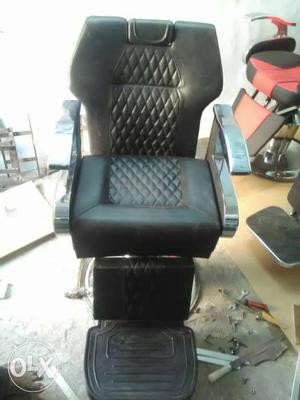 Black Leather Padded Glider Chair